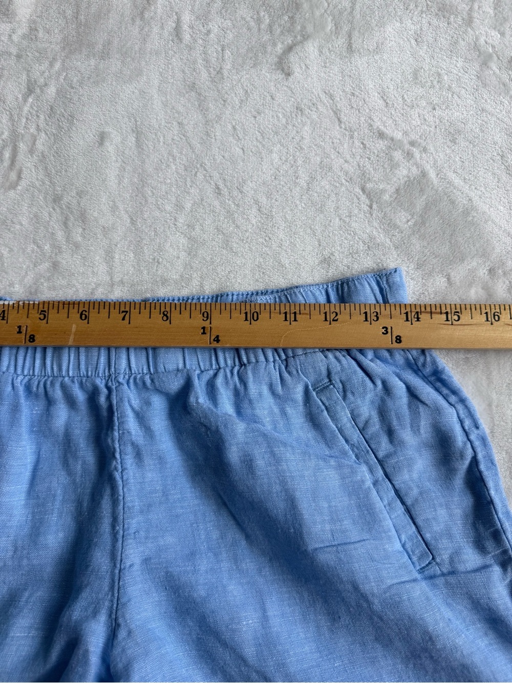 Lilly Pulitzer Light Blue Linen Elastic-Waist Shorts - Picture 8 of 10